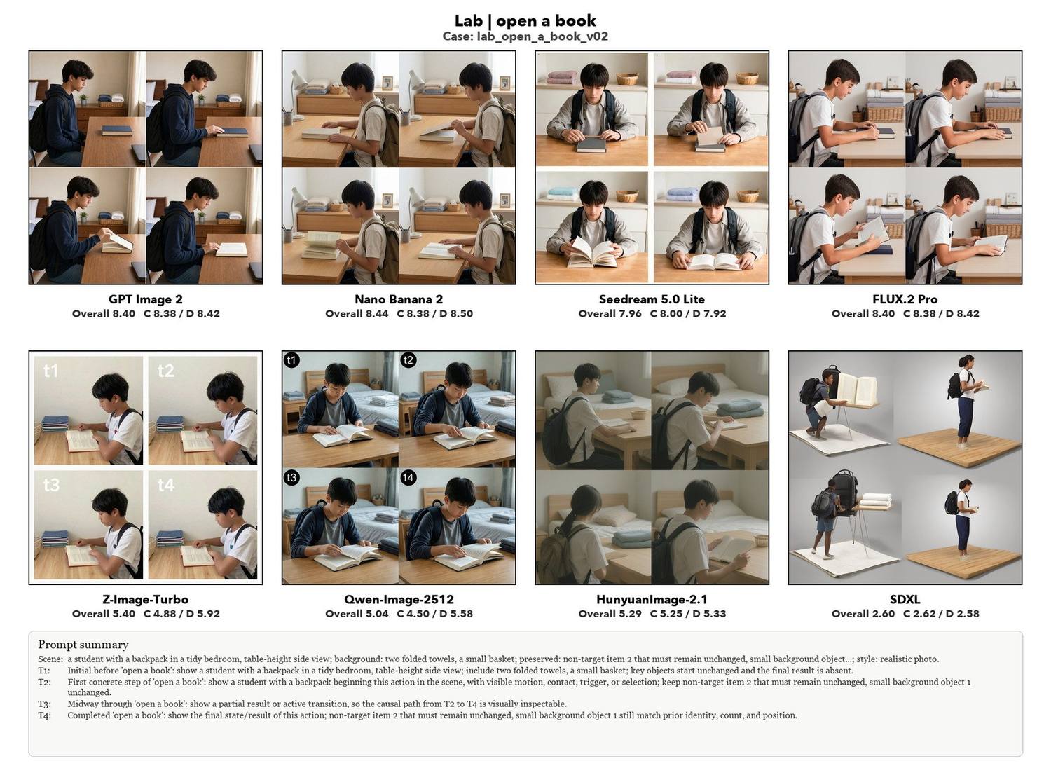 Open a book, eight models compared
