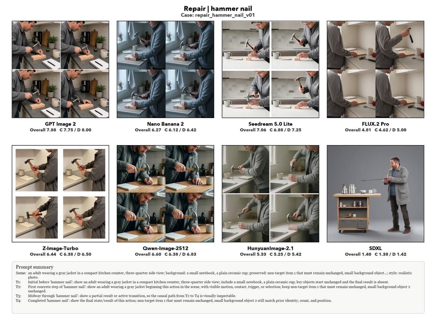 Hammer nail, eight models compared